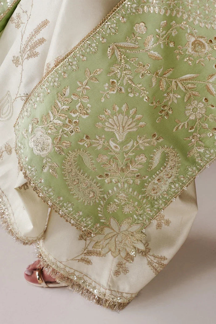 Reeha Festive Pret ’26 by Saad Bin Shahzad | Mint Shirt with Gold Embroidery and Dazzling Detailing