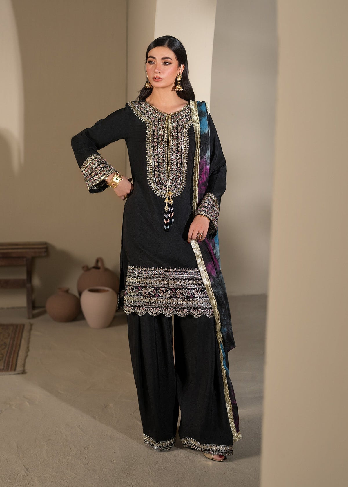 2619B Embroidered 3 Piece