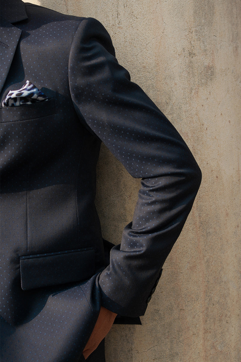 Blue Single Breasted Suit