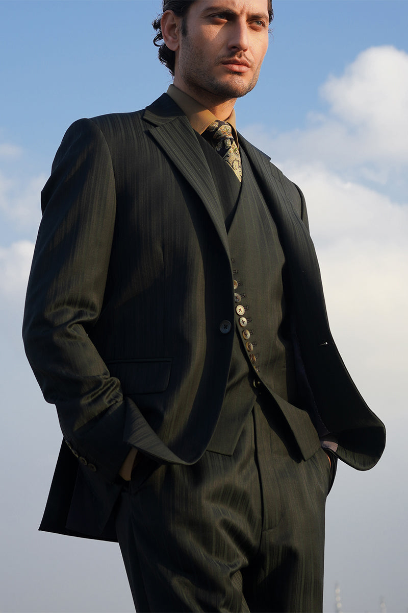 Bottle Green Single Breasted Suit
