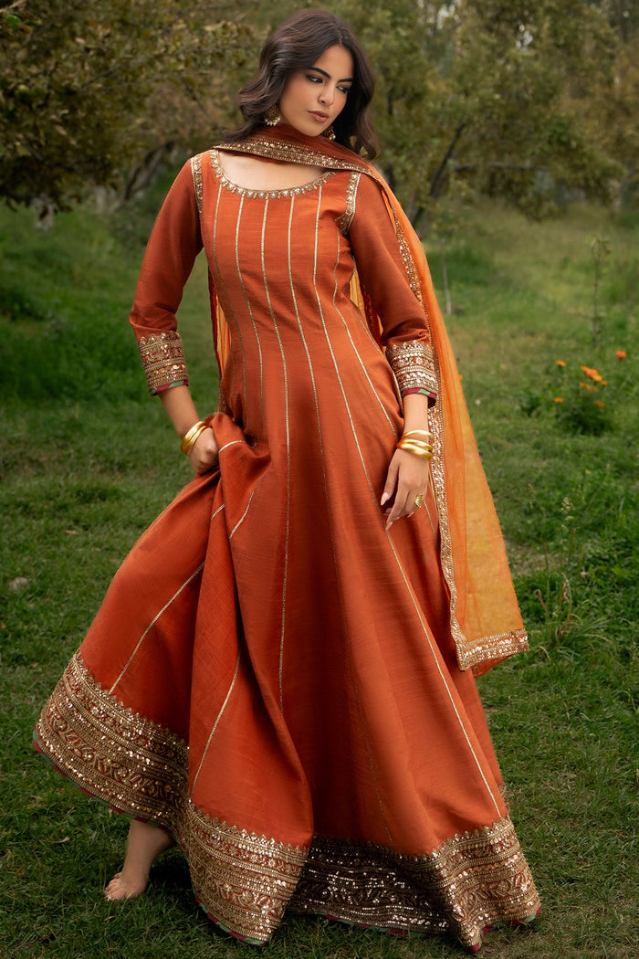 3-PC Stitched Embroidered Raw Silk CMA-6-476