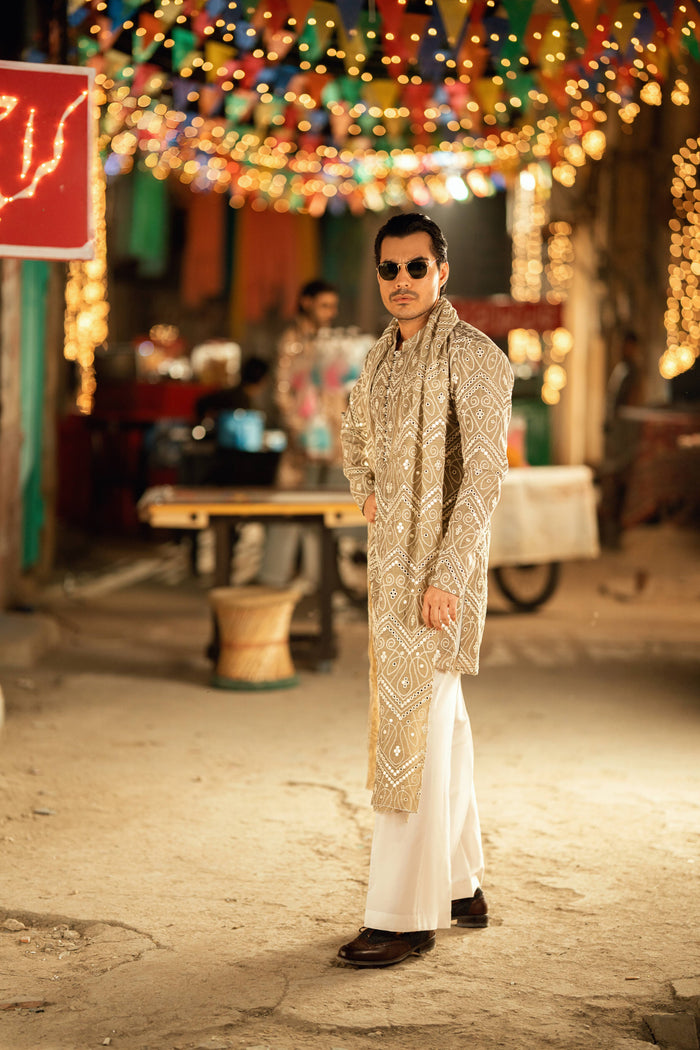 NAQOOSH – BEIGE KURTA PAJAMA