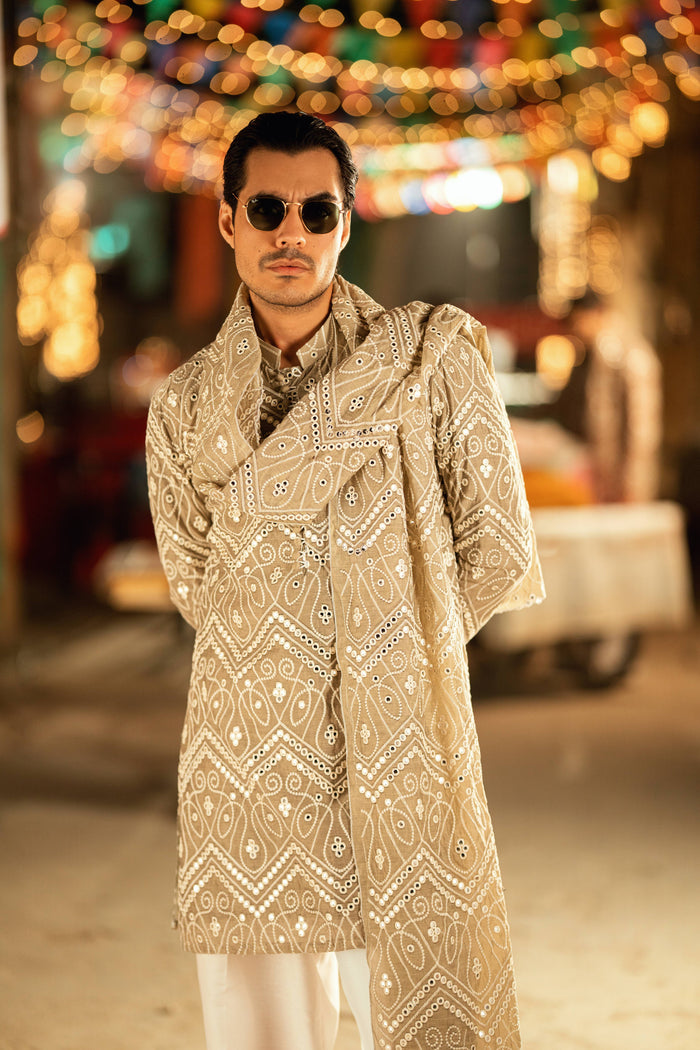 NAQOOSH – BEIGE KURTA PAJAMA