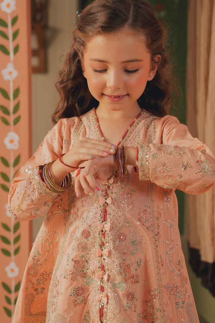 Cream Pink Embroidered Suit