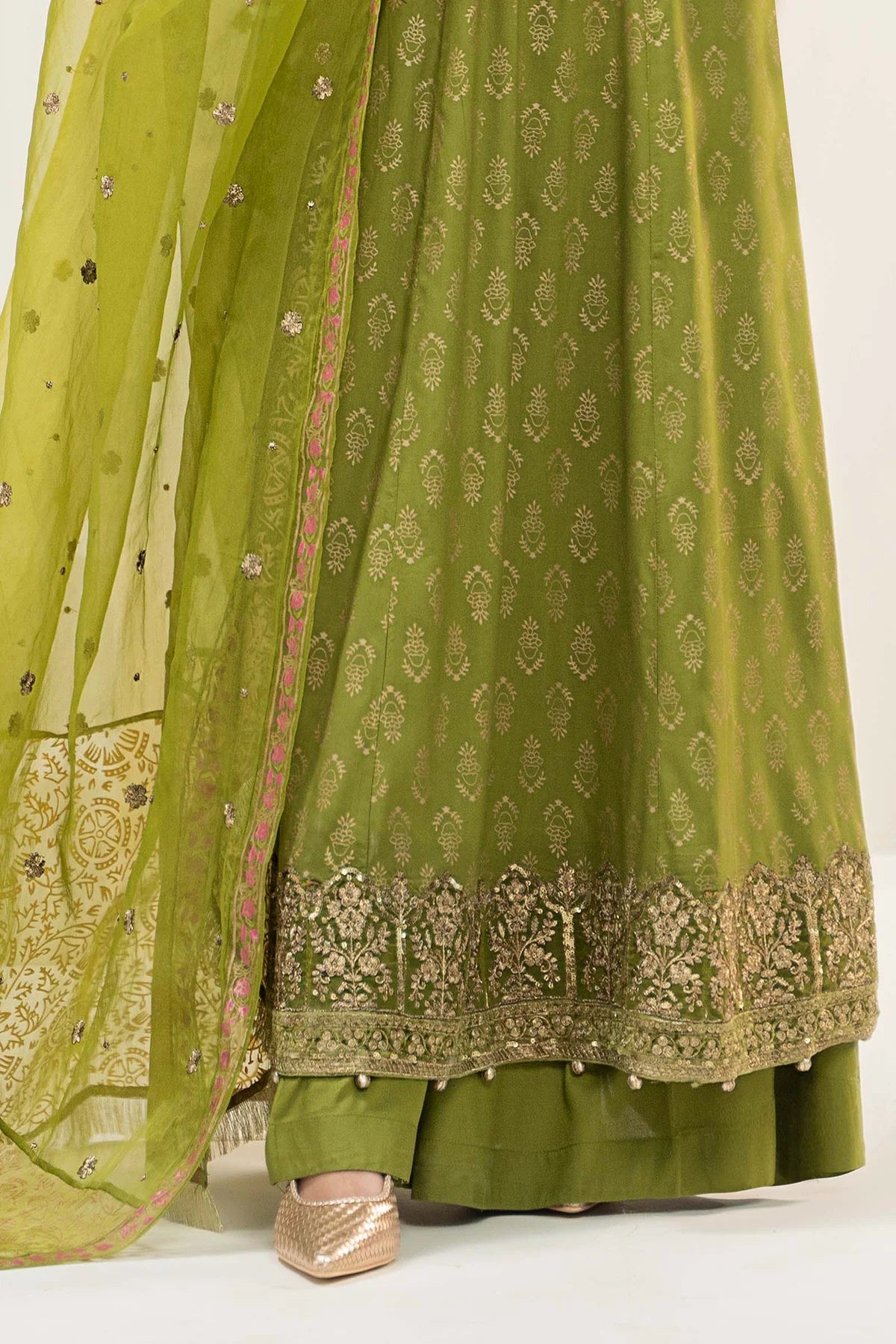 3 Piece Embroidered Linen Suit | DW-W24-101