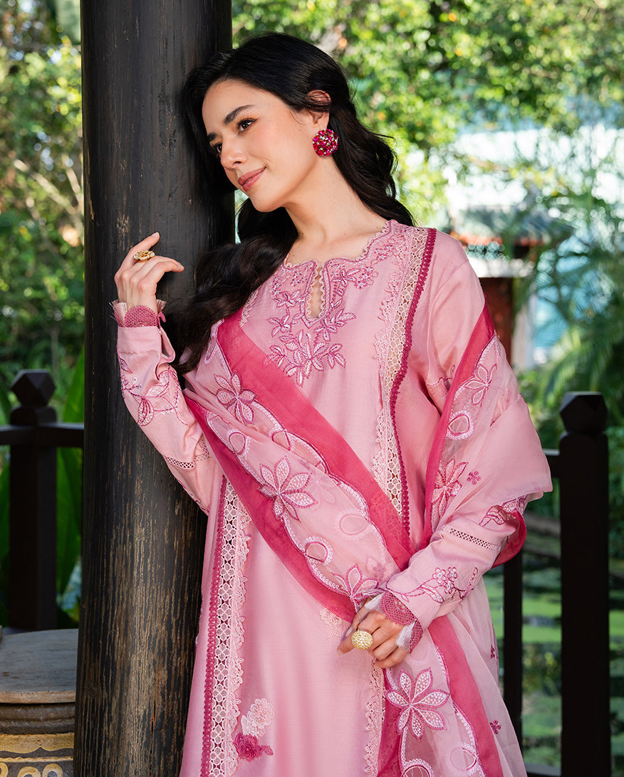 Dolce Meadow – Pink Paper Cotton Casual Dress | Mushq x La Toscana