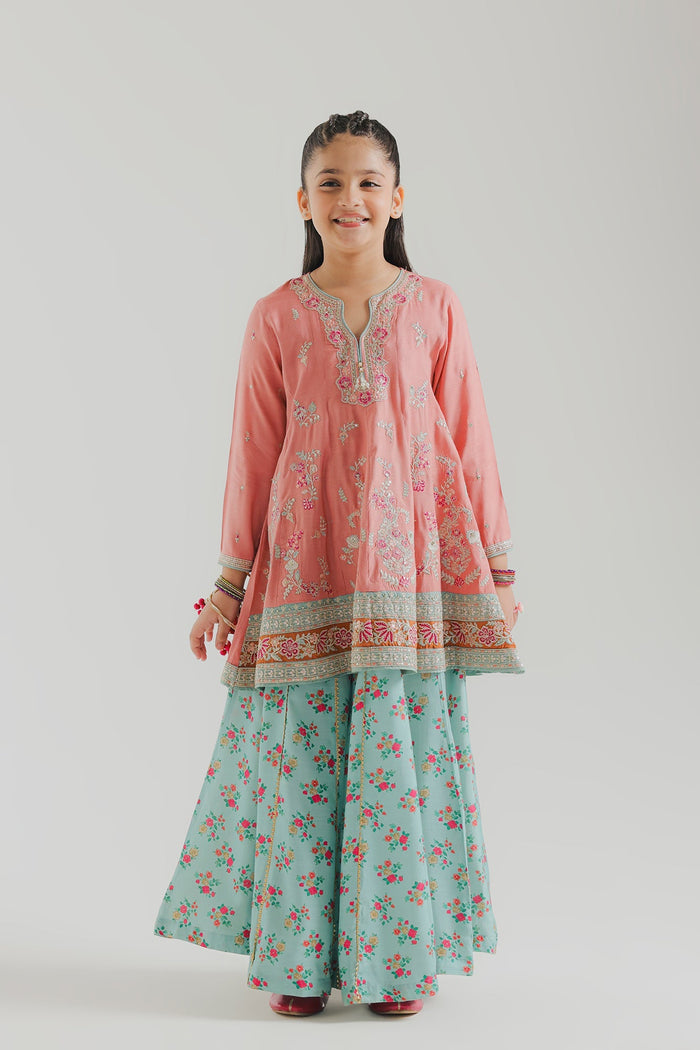 Coral Embroidered Suit