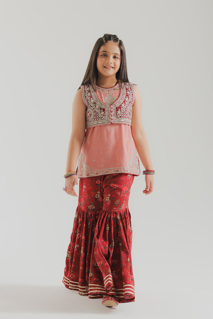 Blush Coral Embroidered Suit