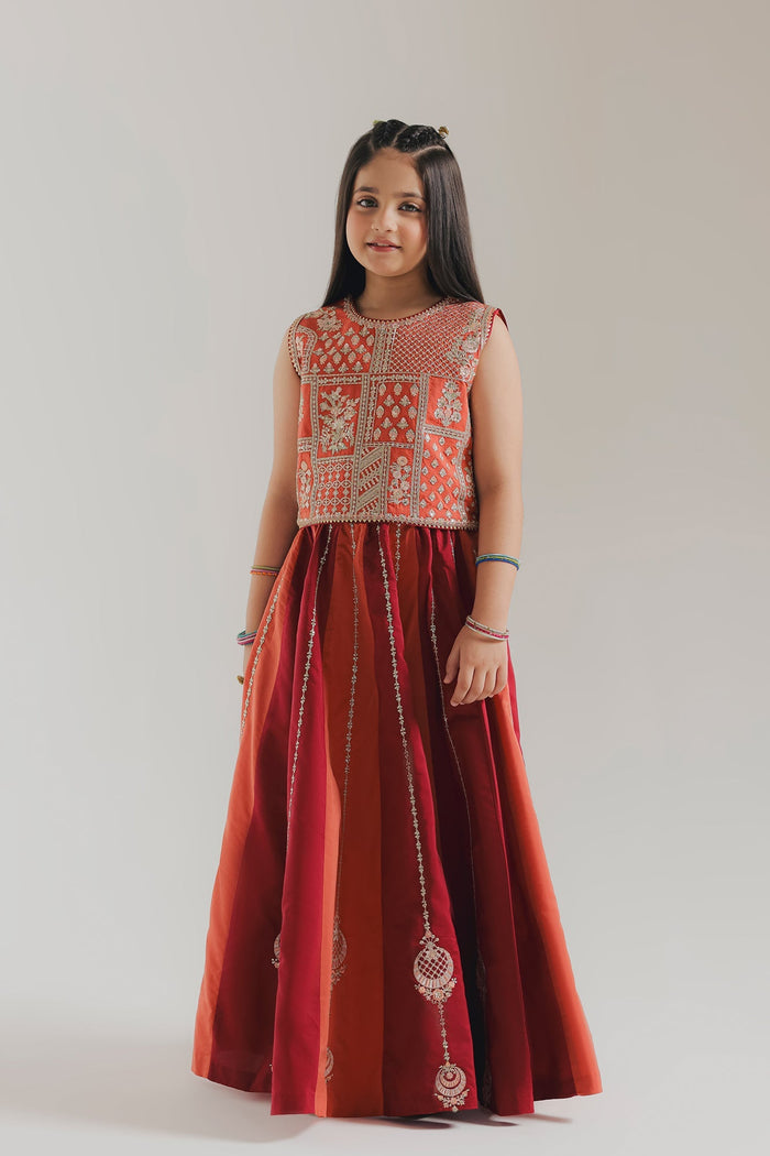 Tangerine Embroidered Suit