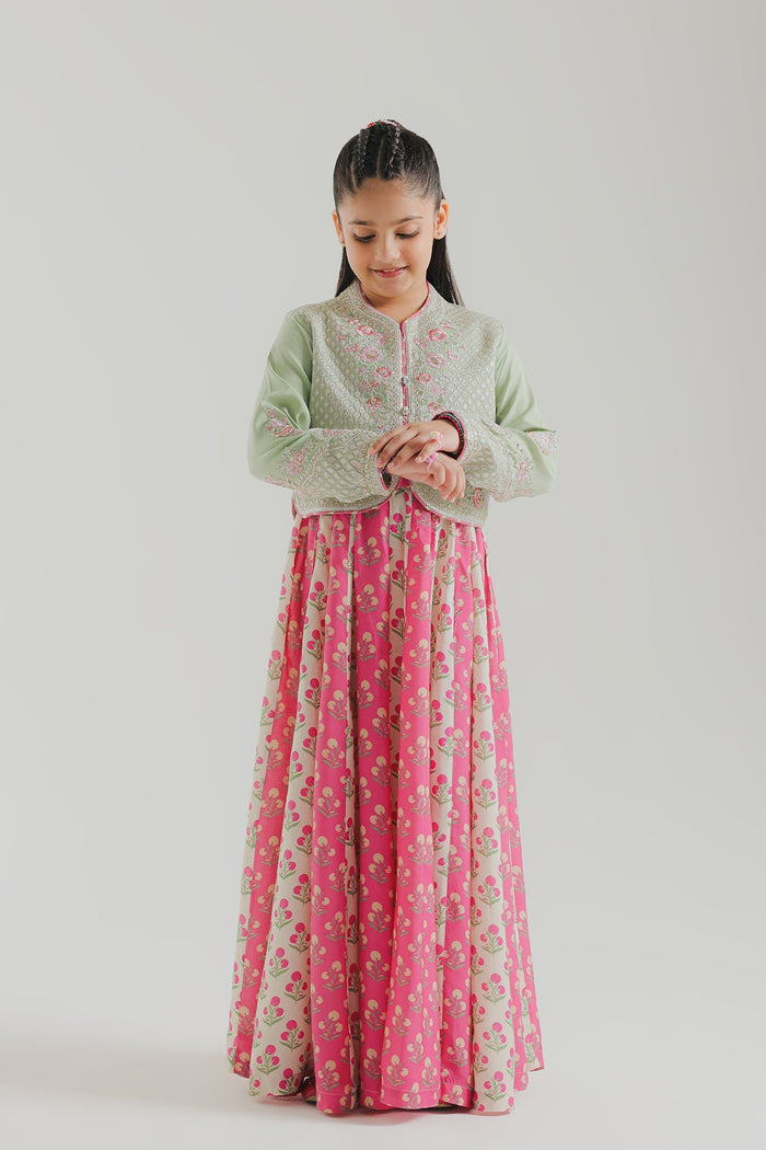Pale Green Embroidered Suit