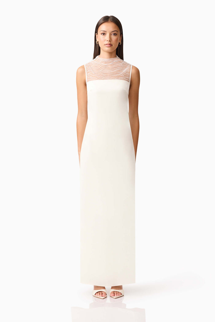 Margot Satin Gown in White