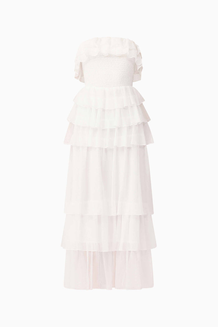 Melissa Strapless Maxi Dress in White