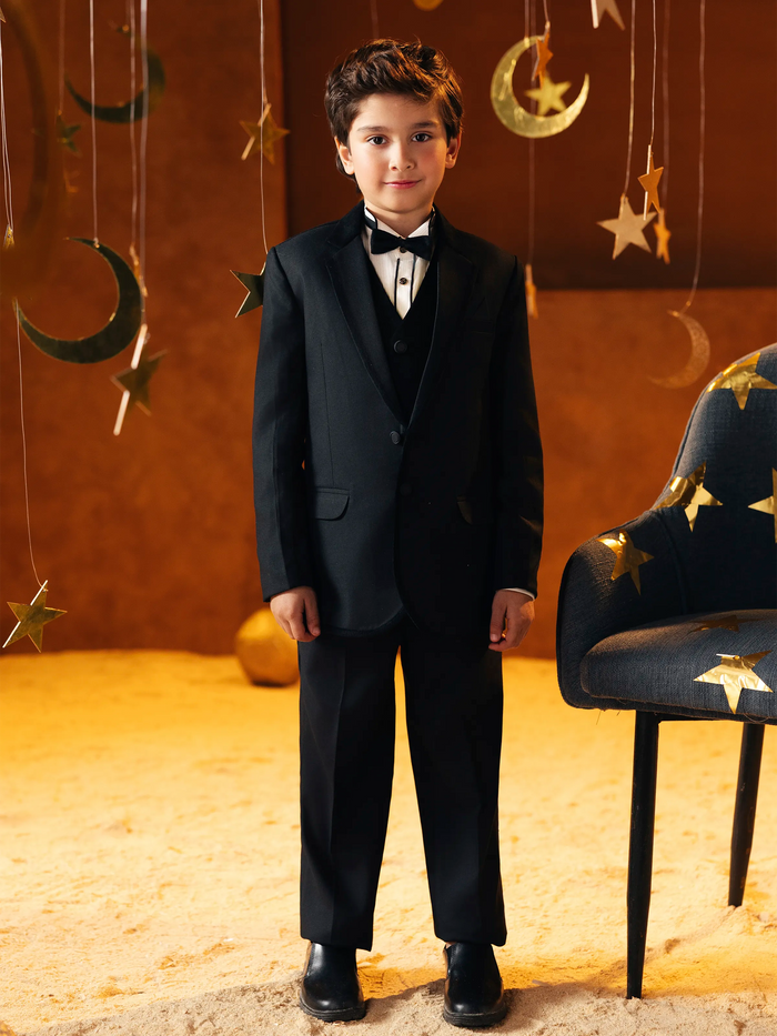 Black Notch Collar Tuxedo Suit