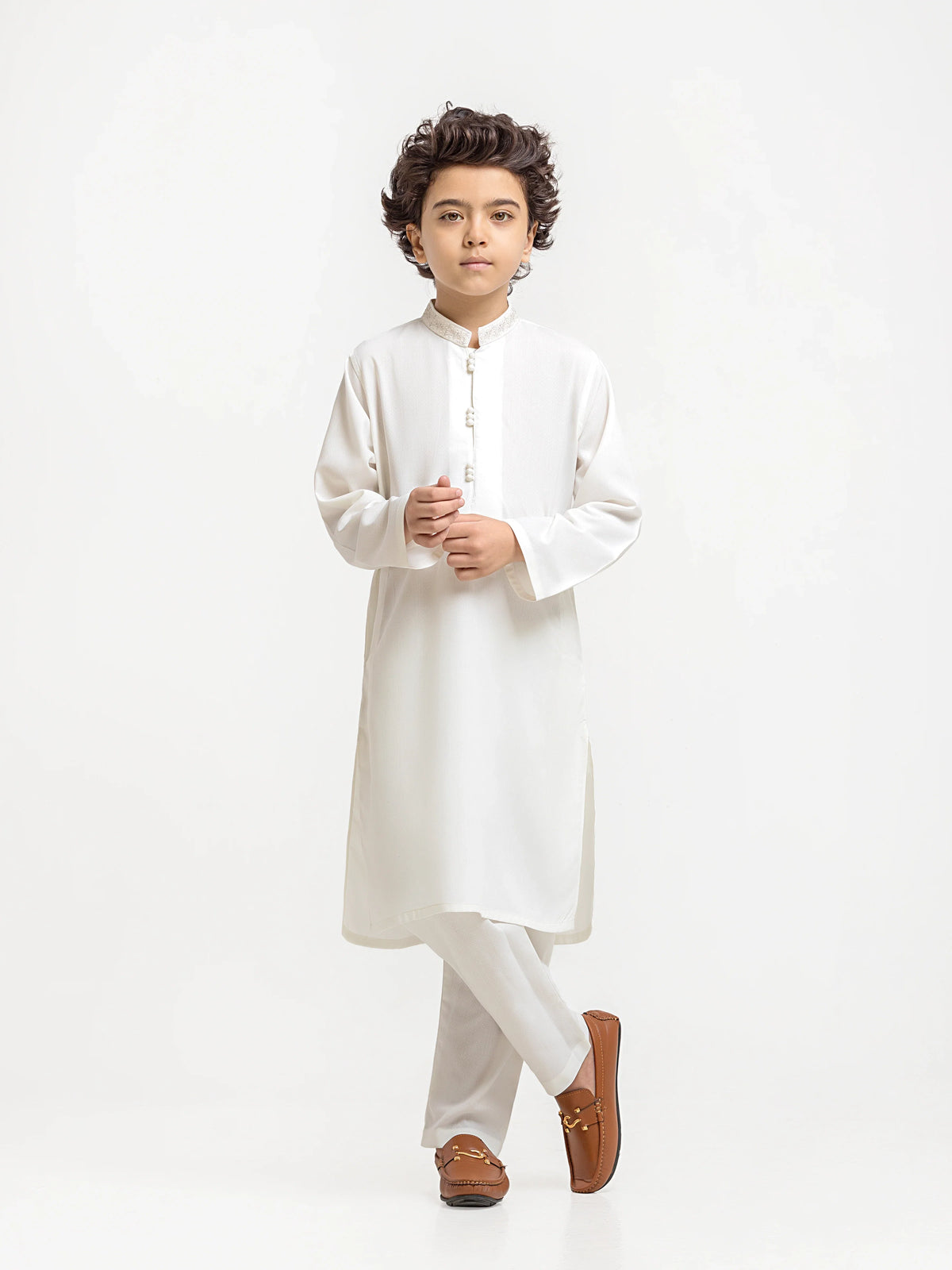 Embroidered Dobby Kurta Pajama - Ebtkp6-031