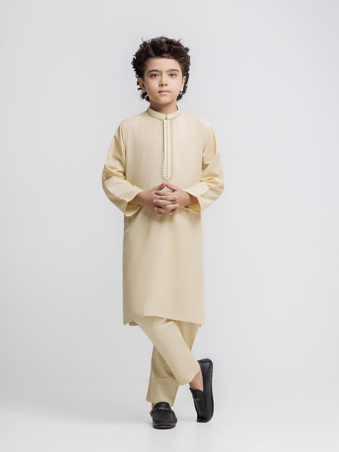 Pale Green Embroidered Dobby Kurta Pajama