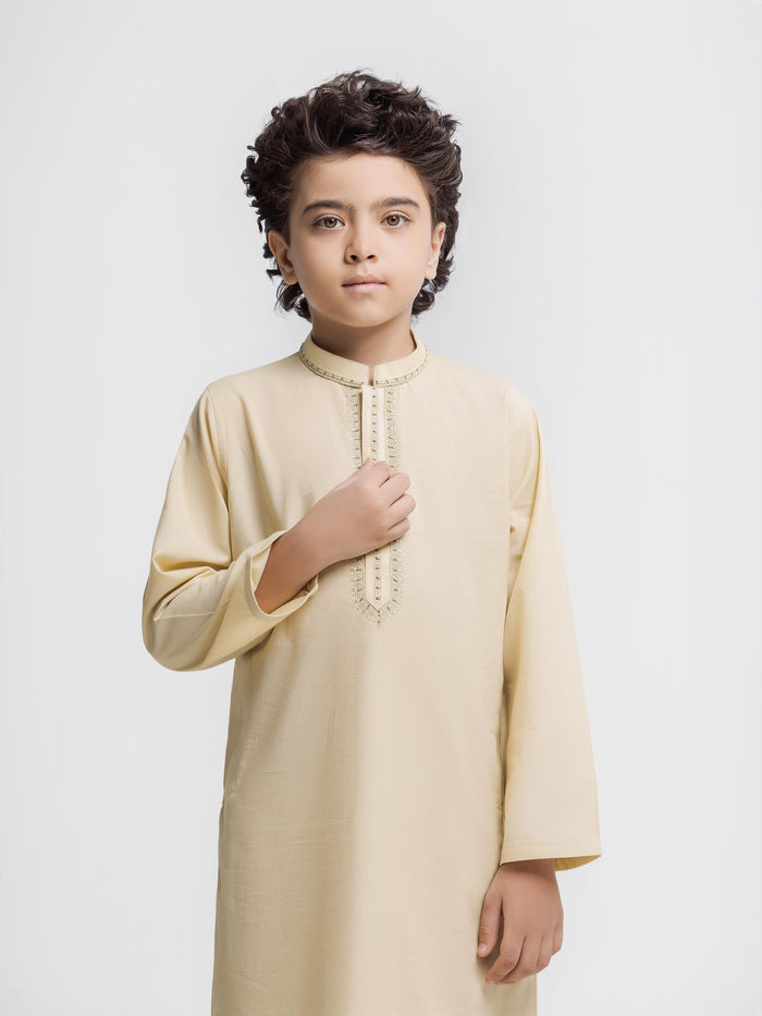 Pale Green Embroidered Dobby Kurta Pajama