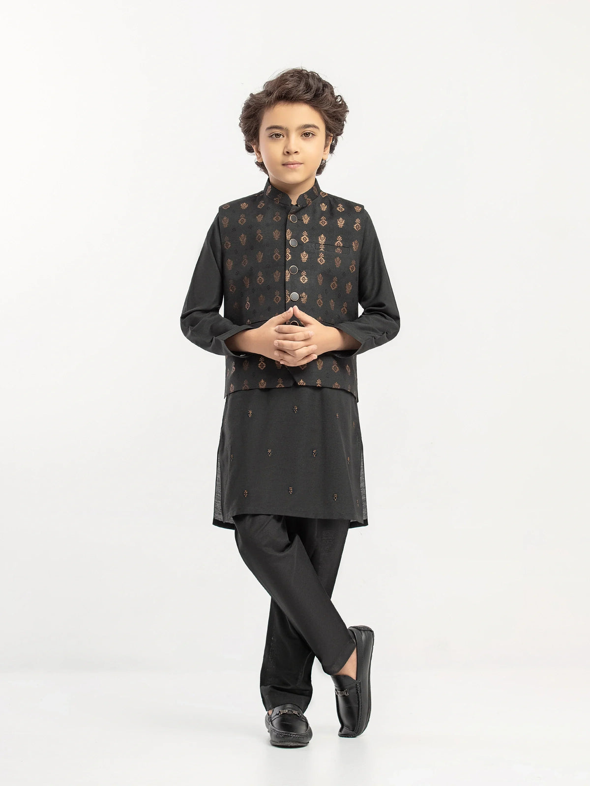 Embroidered Blended Waistcoat Suit - Ebtwcsc5-056