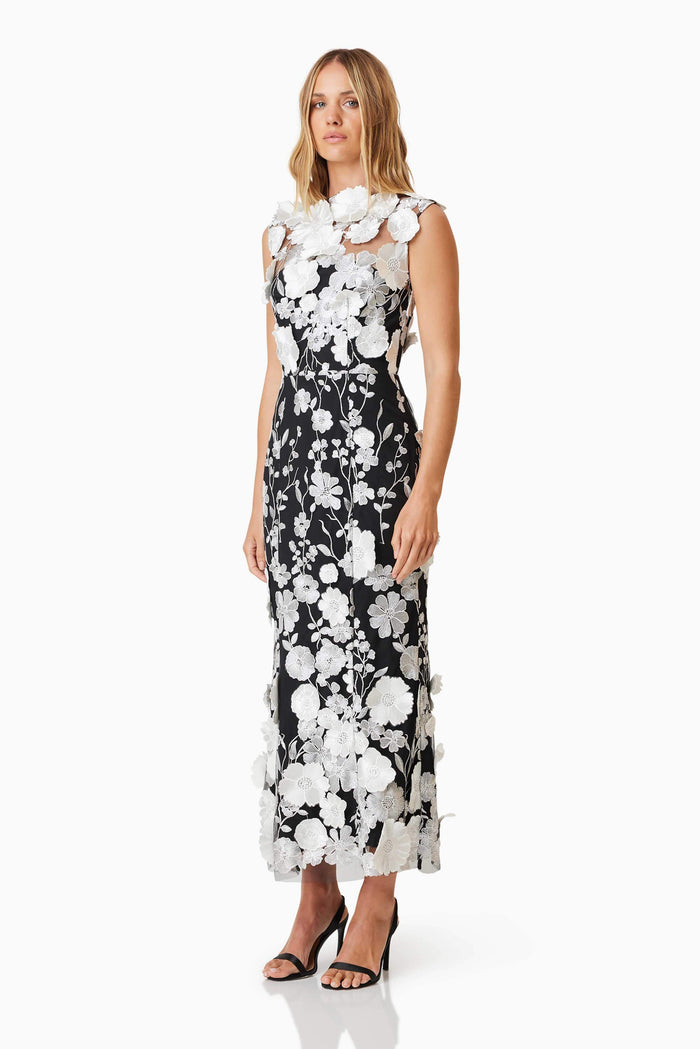 Selene Cocktail Midi Dress Black
