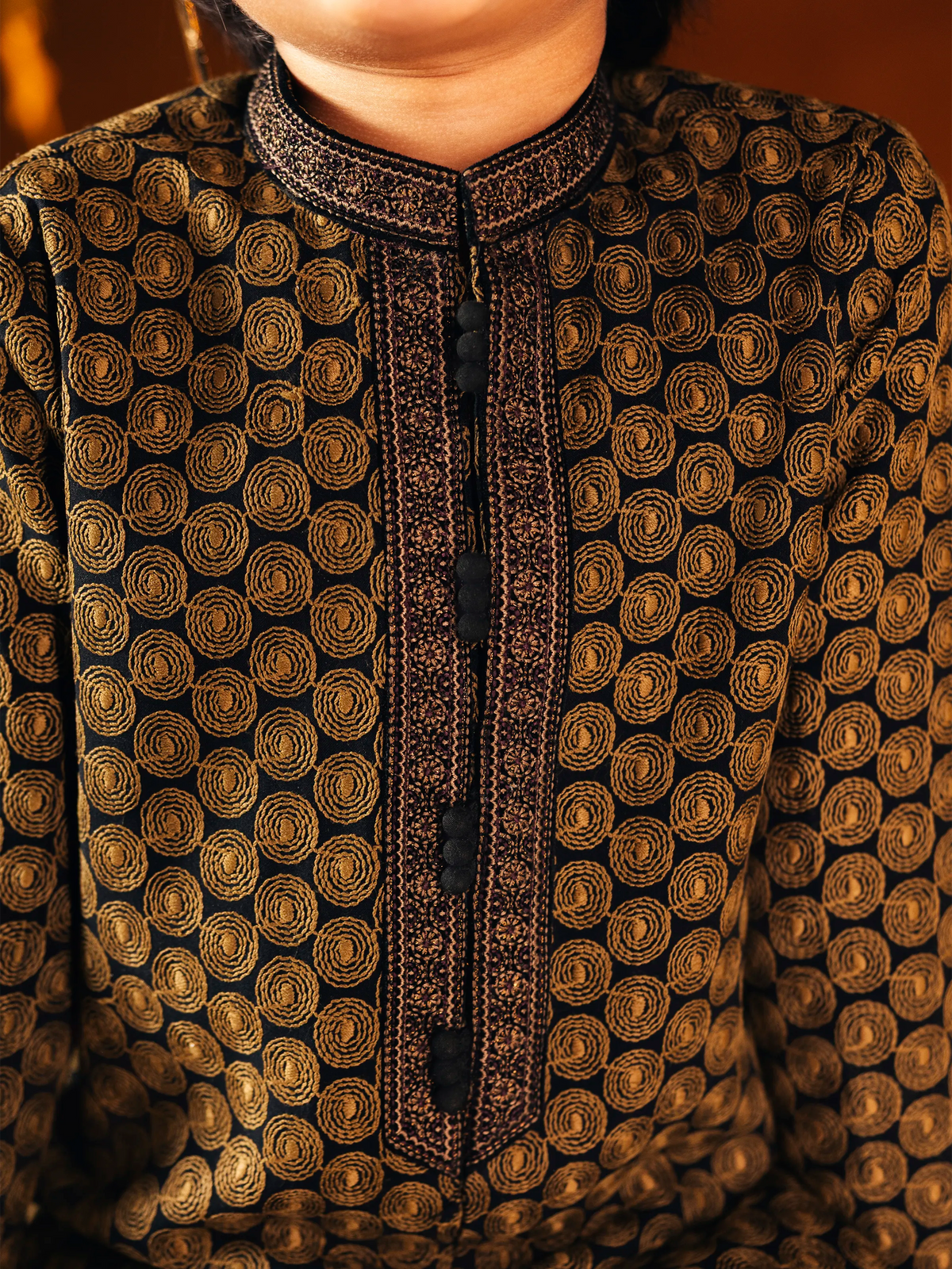 Embroidered Cotton Silk Kurta Pajama - Ecbtkp5-005