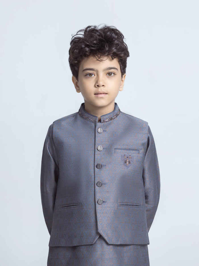 Embroidered Jacquard Waistcoat Suit