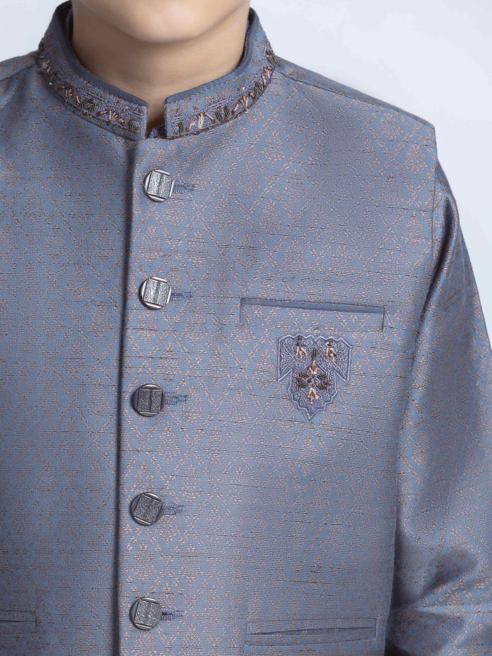 Embroidered Jacquard Waistcoat Suit