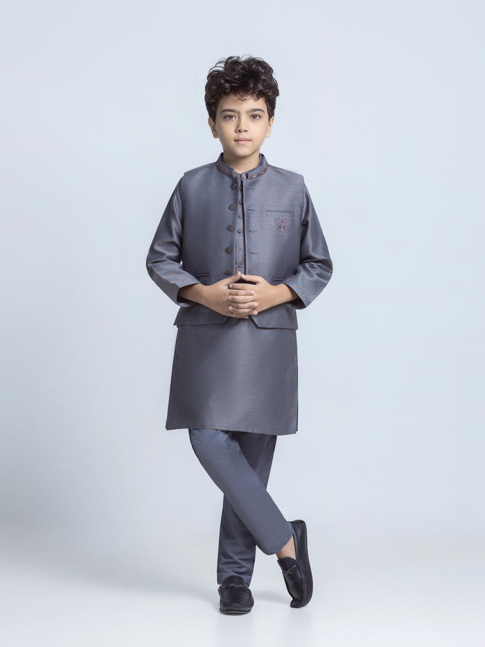 Embroidered Jacquard Waistcoat Suit