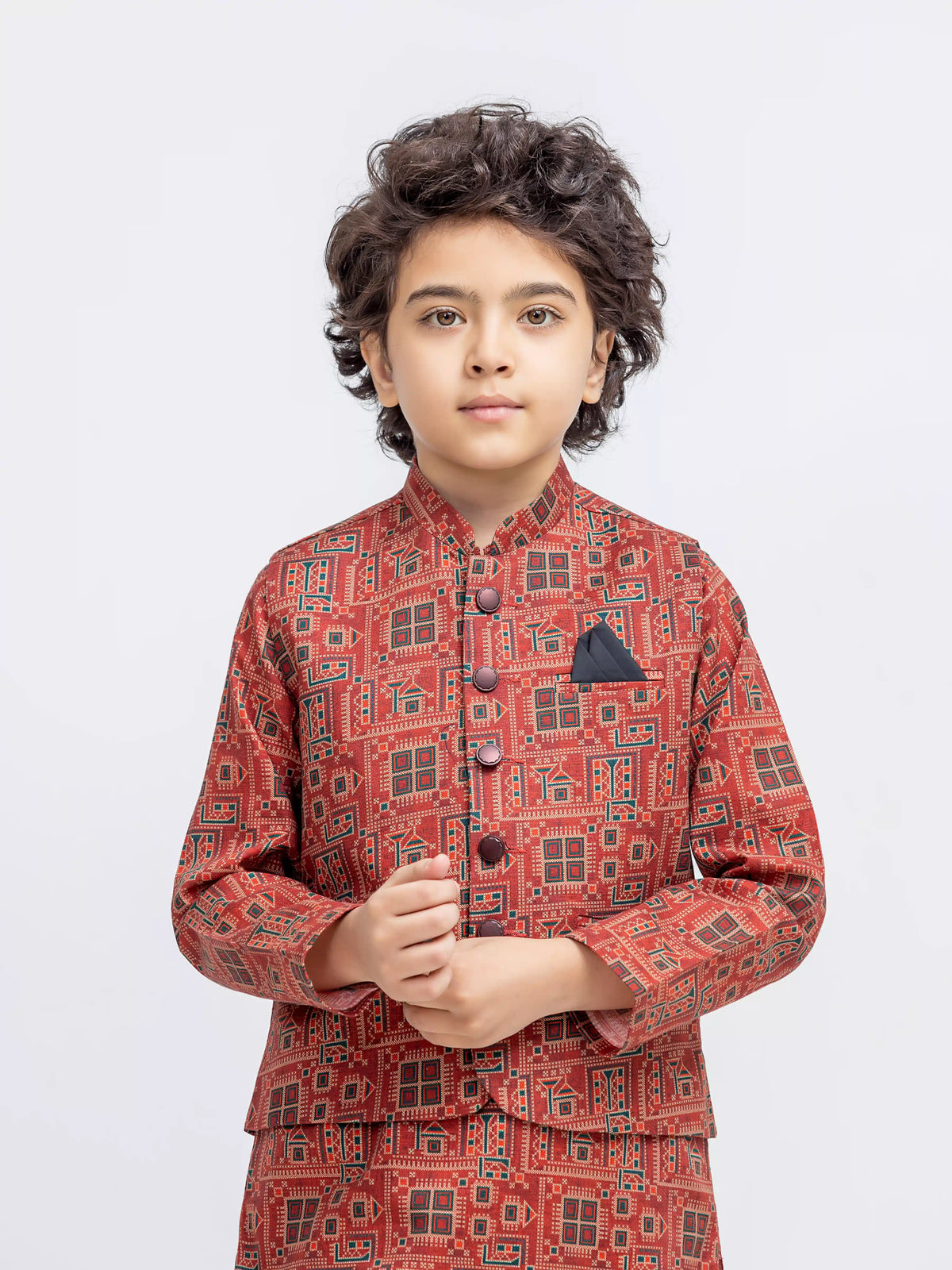Khaddar Waistcoat Suit - Ecbtwcs5-060