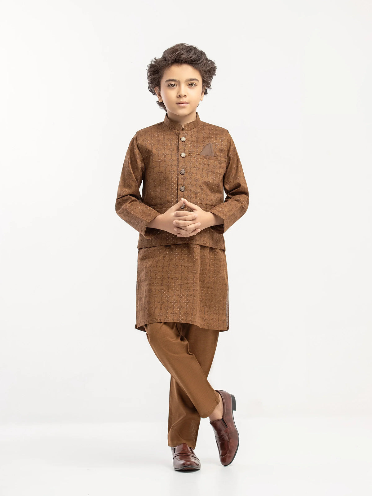 Khaddar Waistcoat Suit - Ecbtwcs5-065