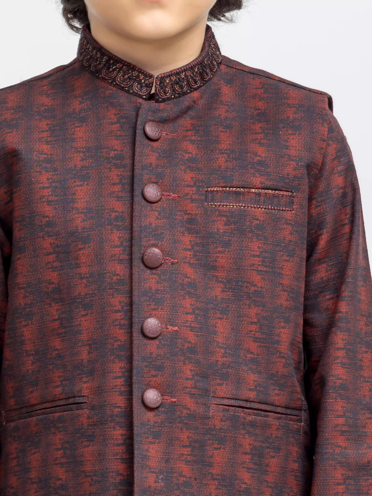 Embroidered Cotton Waistcoat Suit - Ecbtwcs5-092