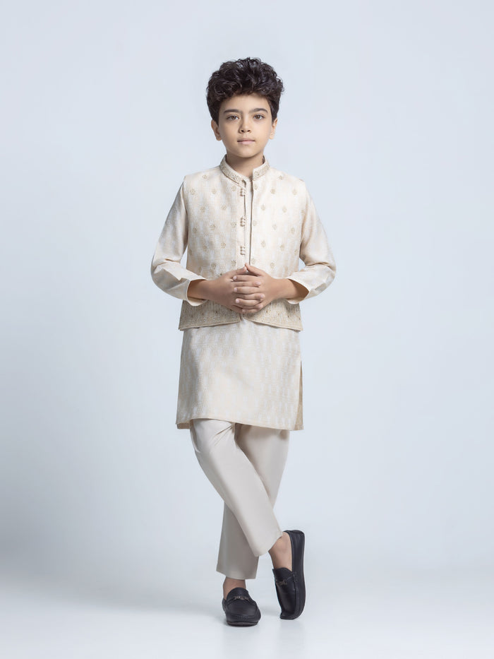 Embroidered Jamawar Waistcoat Suit