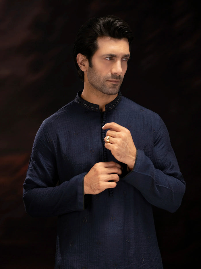 Embroidered Viscose Kurta Pajama - Ecmtkp6-026