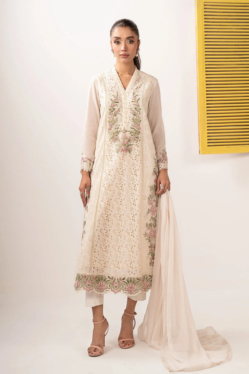3 Piece Embroidered Lawn Suit DW-EF26-23-Off White