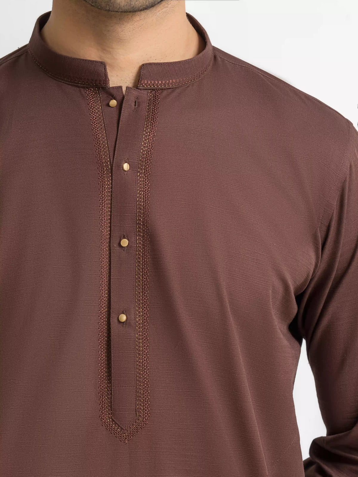 Embroidered Khaddar Kurta Pajama - Emtkpt5-092