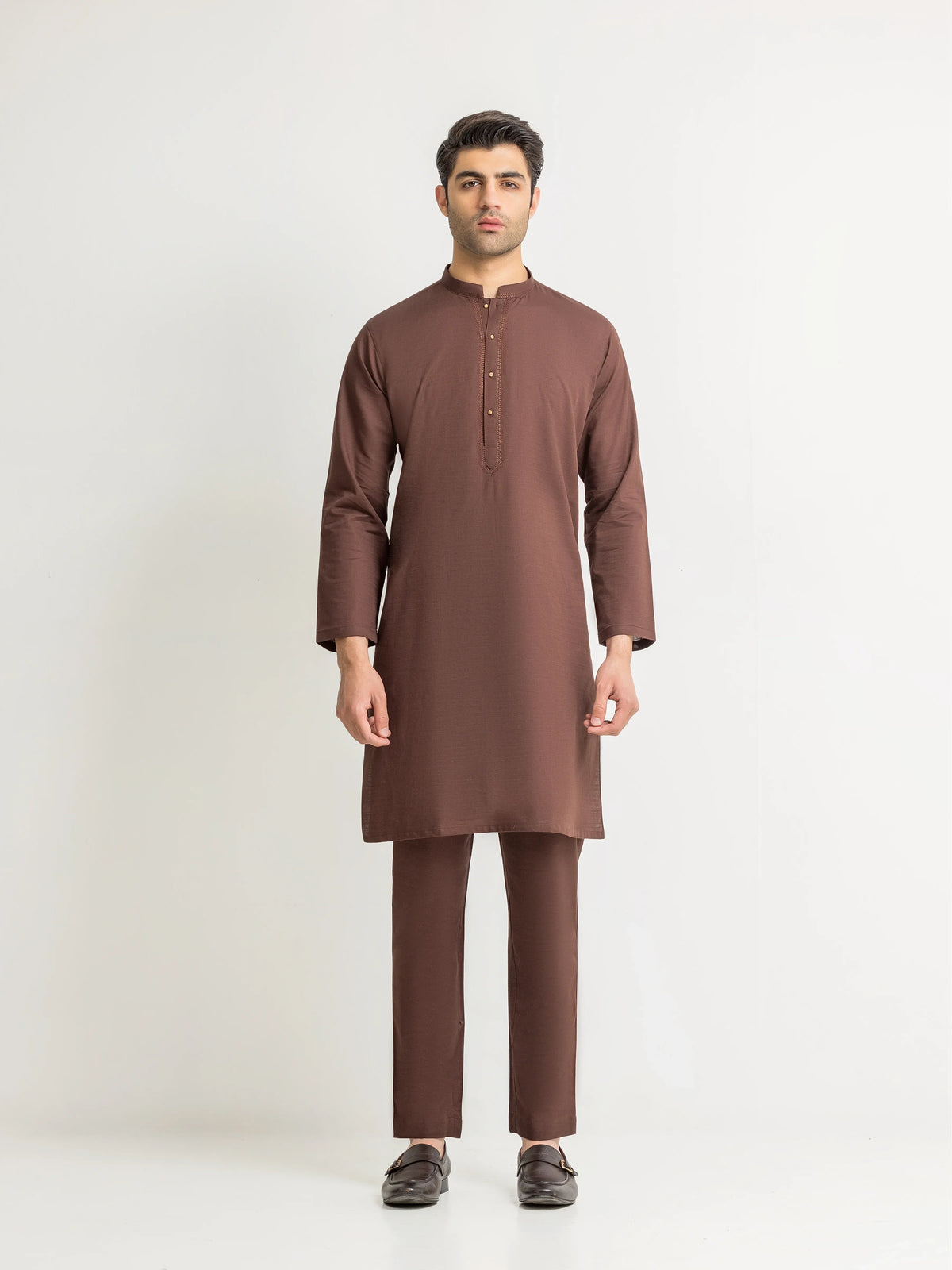Embroidered Khaddar Kurta Pajama - Emtkpt5-092