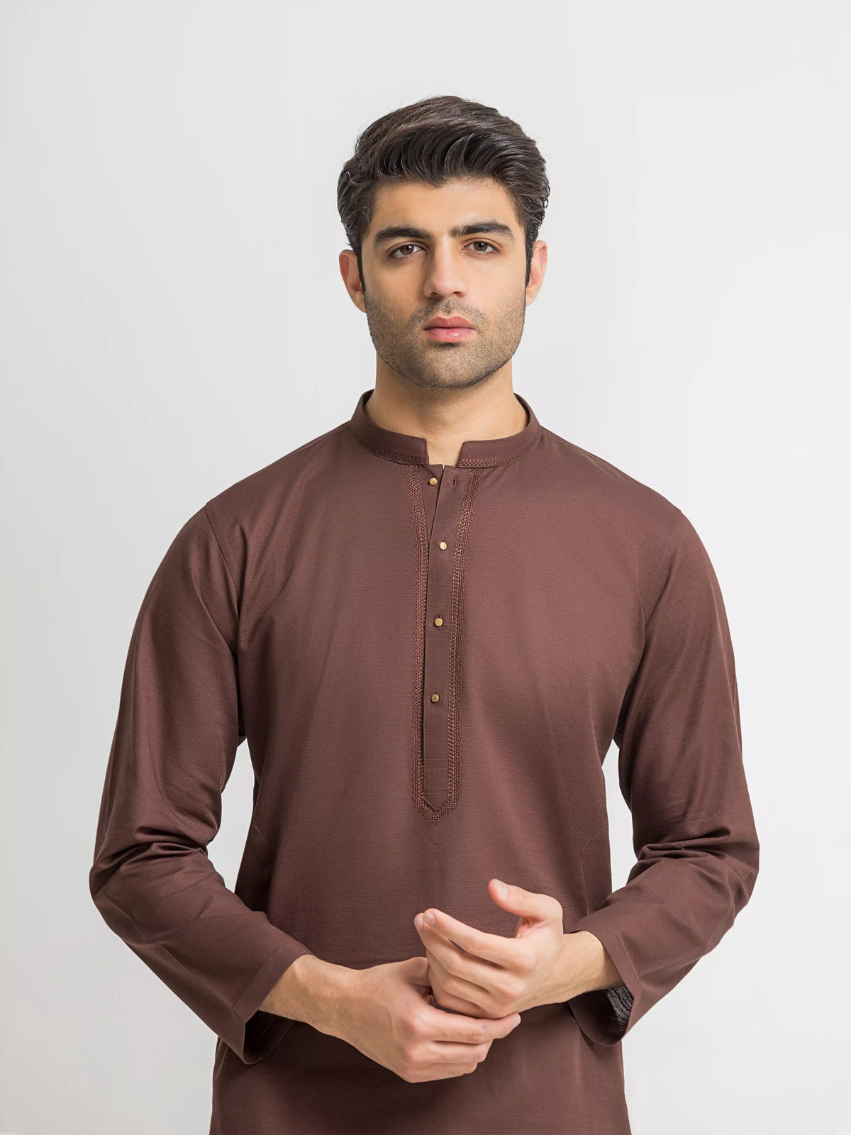 Embroidered Khaddar Kurta Pajama - Emtkpt5-092