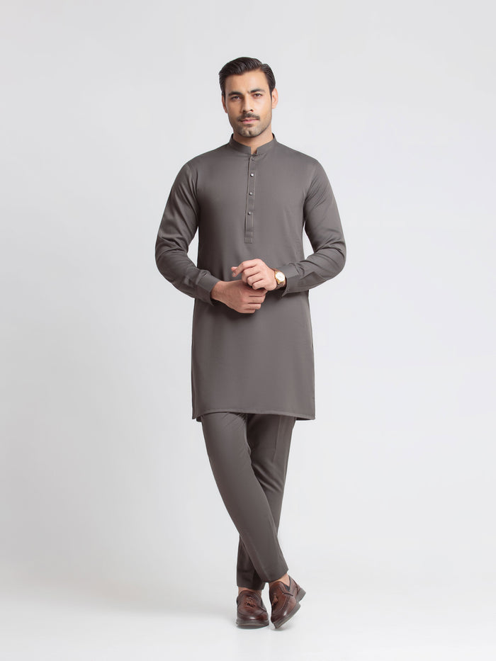 Embroidered Dobby Kurta Pajama - Emtkpt6-109