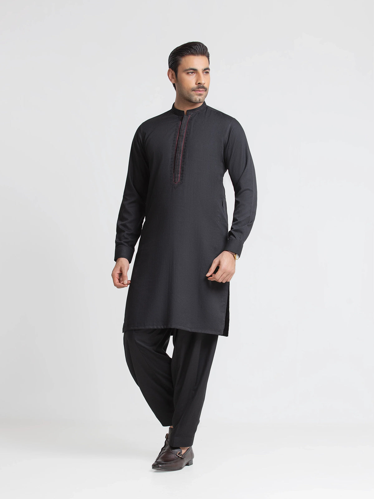 Embroidered Dobby Shalwar Kameez - Emtkst6-99648
