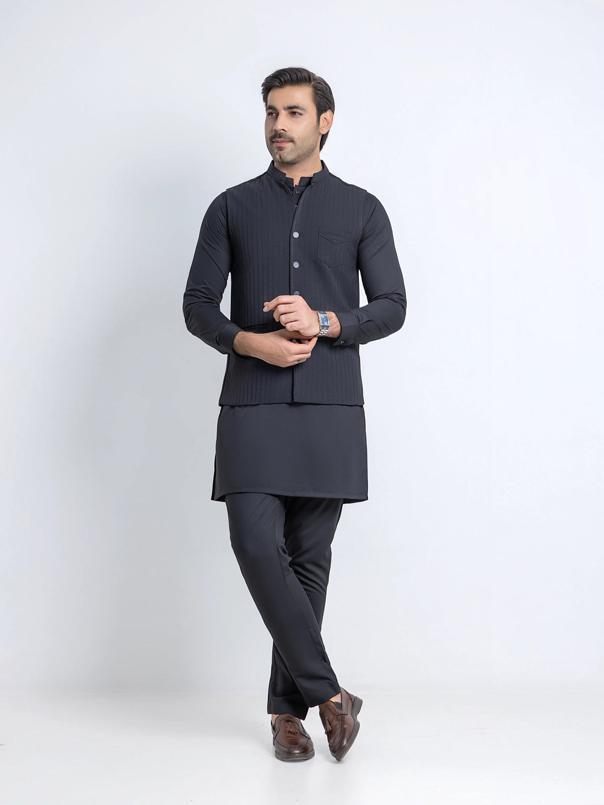 Plain Viscose Waistcoat - Emtwcp6-36018