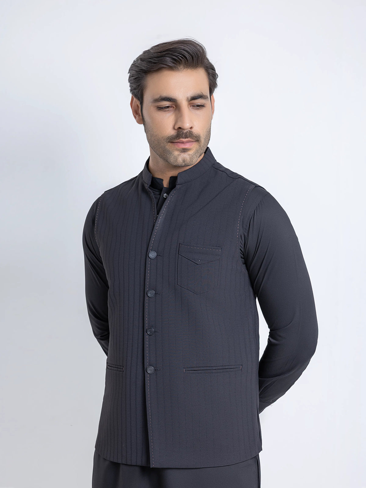 Plain Viscose Waistcoat - Emtwcp6-36018