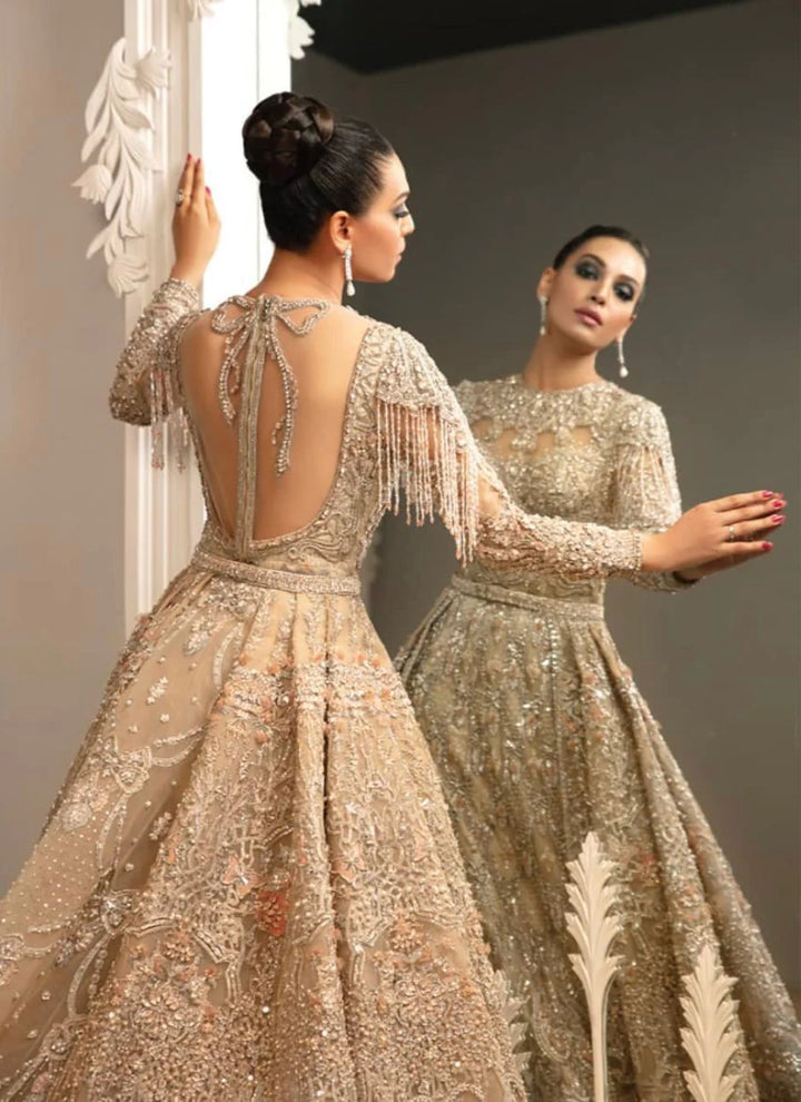 Gown Lehenga and Dupatta Style Pakistani Bridal Dress