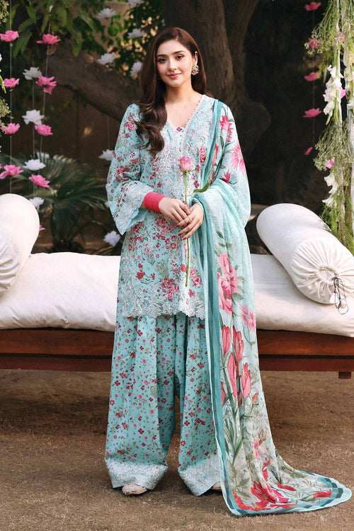 3 Piece Embroidered Lawn Suit DW-EF26-19-Ferozi