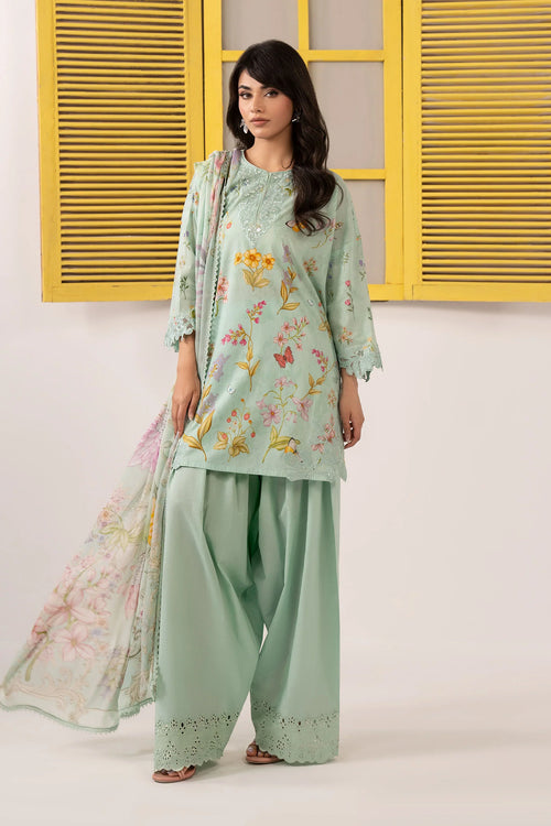 3 Piece Embroidered Lawn Suit DW-EF26-49-Green