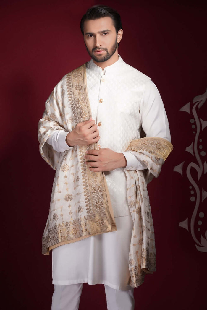 Pearl White Signature Style Waistcoat Set.