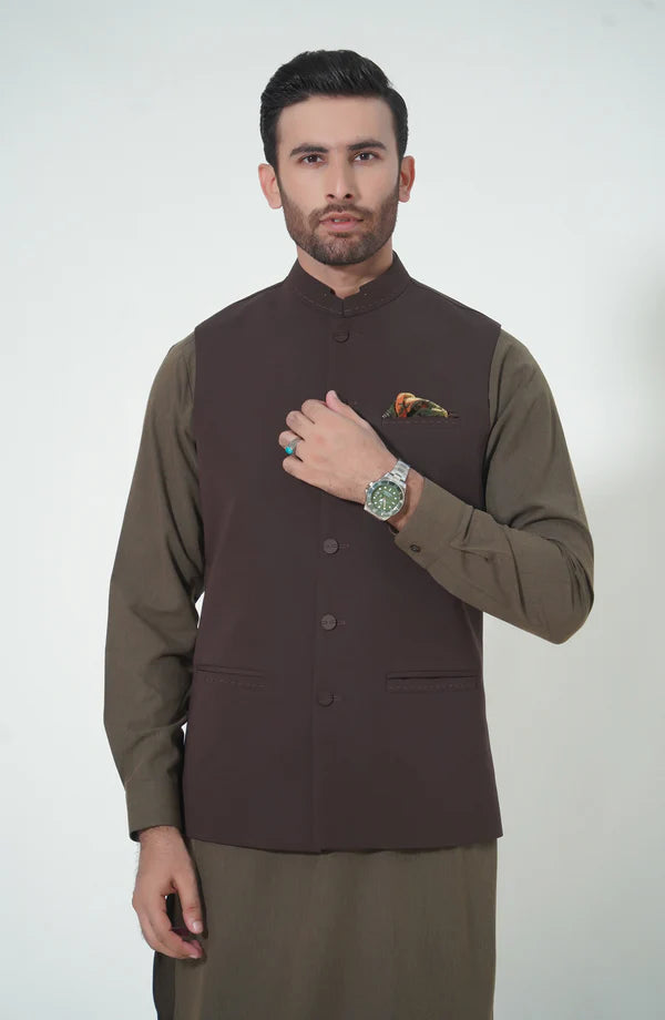 FANCY WAISTCOAT - BROWN