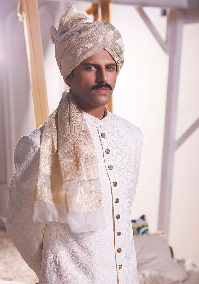 Premium Satin Pristine Embroidered Sherwani