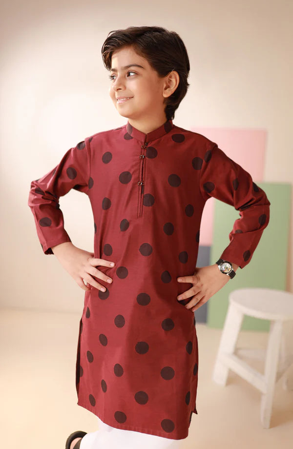 Junior Maroon Kurta