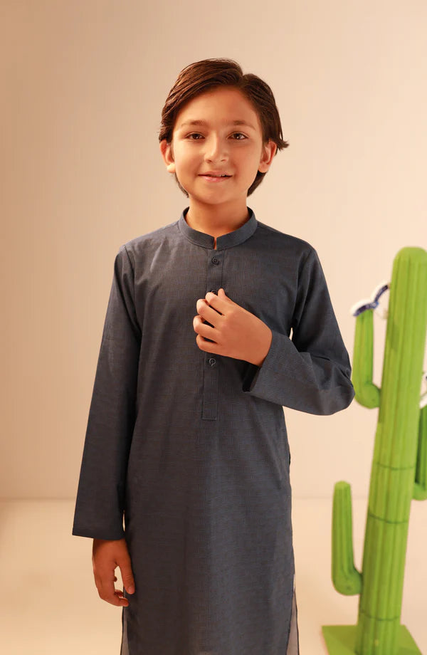 Junior Blue Digital kurta