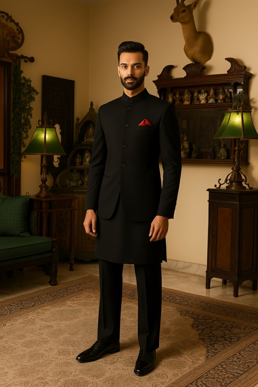 Black Plain Prince Coat