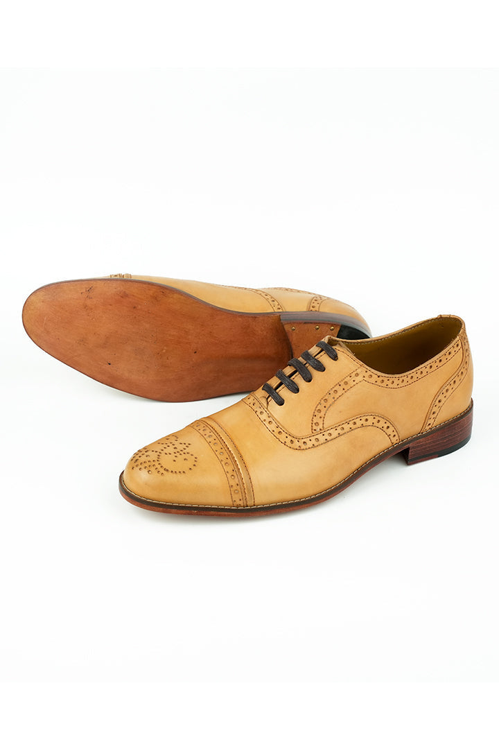 Mustard Cap Toe Oxford Shoes