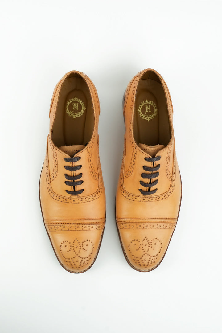 Mustard Cap Toe Oxford Shoes